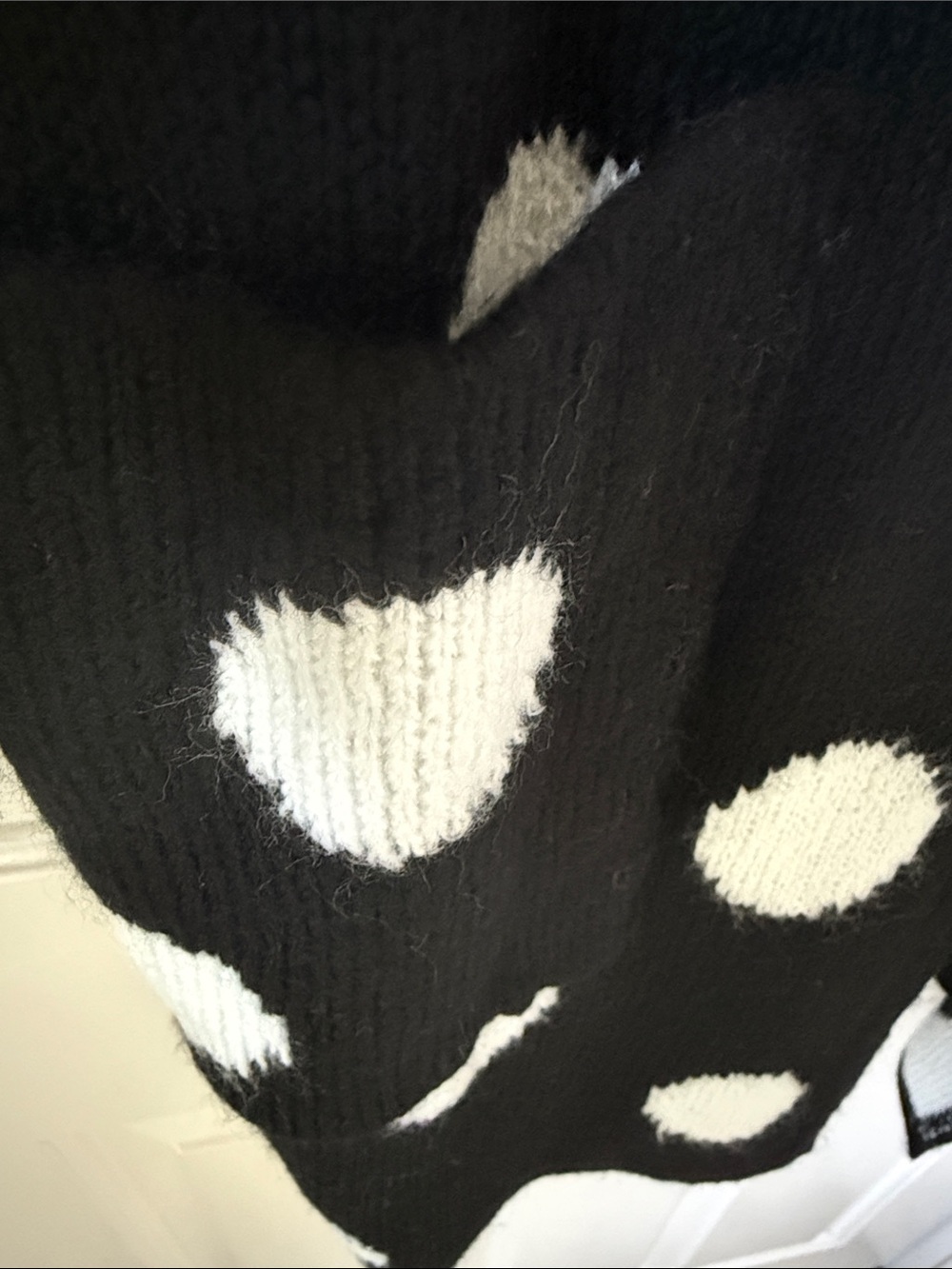 NWT MAEVE/ ANTHROPOLOGIE POLKA DOT OPEN CARDIGAN SWEATER/ BLACK & WHITE XS/S - Picture 4 of 7
